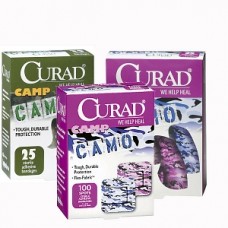 Camo Fabric Adhesive Bandages 3/4X3, Case of 24 by Curad