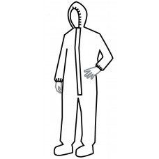 Hazmat Infection Control Coverall Garment, TAPD SEAMS, HOOD,  XLarge (Case of 6 garments) REG122TTNXL00